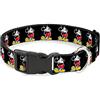 Buckle-Down Buckle Down Classic Mickey Mouse Pose Nero plastica Clip Collare