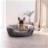 Italian Bed Linen Cuccia Morbida per Cani e Gatti da Interno - Letto Invernale in Pile Caldo con Base Impermeabile Antiscivolo - Comfort Massimo (Coccole, 48x42x16 cm, Grigio)