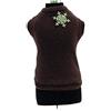 Trilly Tutti Brilli Maglione in Lana con Spilla a Fiocco di Neve in Cristalli, Marrone, XS - 1 Prodotto