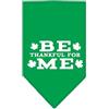 Mirage Pet Products Mirage Be Thankful for Me - Bandana per cani con stampa serigrafica, grande, colore: Verde smeraldo