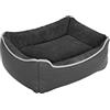 Italian Bed Linen Cuccia Morbida per Cani e Gatti da Interno - Letto Invernale in Pile Caldo con Base Impermeabile Antiscivolo - Comfort Massimo (Nuvola, 44x34x15 cm, Grigio scuro)