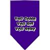 Mirage Pet Products Mirage You Come You Sit You Stay - Bandana Serigrafica, Piccola, Viola