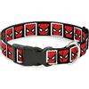 Buckle-Down Collare per cani Clip in plastica Spider Man Face Black White Blocks, Multicolore, 1/2 di larghezza, adatto per collo da 8-30,5 cm, medio (PC-WSPD021-NM)