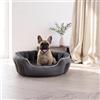Italian Bed Linen Cuccia Morbida per Cani e Gatti da Interno - Letto Invernale in Pile Caldo con Base Impermeabile Antiscivolo - Comfort Massimo (Coccole, 48x42x16 cm, Grigio scuro)