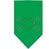 Mirage Pet Products Mirage - Bandana a forma di cuore, con strass, misura piccola, colore: Verde smeraldo
