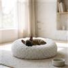Italian Bed Linen Cuccia Dreams Anti-Ansia Cani e Gatti Panna 50x50 cm | Morbido letto tondo effetto nido in poliestere soffice, rilassante e con fondo in tessuto Oxford idrorepellente. Taglia S.
