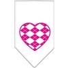 Mirage Pet Products Argyle Heart Pink Serigrafia Bandana per animali domestici, grande, bianco