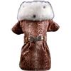 Trilly Tutti Brilli Britney Cappotto Similpelle Effetto Pitone con Spilla Fiocco in Strass, XXS - 1 Prodotto