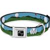 Buckle-Down Buckle Down Collare per cani con fibbia per cintura di sicurezza, campo da golf, palline, fori blu/verdi