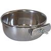 ICA CAP1150 Mangiatoia in Acciaio Inox con Piccione e Anello Appendiabiti per Uccelli o Gabbie per Cani e Gatti, 15 cm, 800 ml