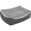 Italian Bed Linen Cuccia Morbida per Cani e Gatti da Interno - Letto Invernale in Pile Caldo con Base Impermeabile Antiscivolo - Comfort Massimo (Nuvola, 62x50x17 cm, Grigio)