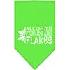 Mirage Pet Products Mirage all My Friends Are Flakes Bandana Serigrafica per Animali Domestici, Grande, Verde Lime