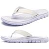 KuaiLu Infradito Donna Estive Comode Pelle Cuoio Ortopediche Supporto Arco Plantare Flip Flop Doccia Spiaggia Piscina Aperte Mare Leggere Eleganti Ciabatte Antiscivolo Gomma Sandali Vero Bianco 43