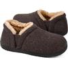 Zizor Pantofole da uomo in pile di lana pelosa con comoda memory foam, per interni ed esterni, chiuse sul retro, con suola in gomma antiscivolo, fondo rigido, Grigio talpa fumé, 12