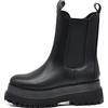 IF FASHION Stivali Stivaletti Anfibi Scarpe Chelsea da Donna Platform Zeppa YY-25C Nero N.38