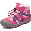 Mishansha Stivali da Neve Bambino Scarponcino Inverno Ragazzi Ragazze con Imbottitura Calda Stivaletti Trekking Escursionismo Antiscivolo Outdoor Scarpe Invernali Morbidi Comode, Fucsia 35 EU