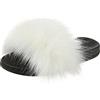 Nasogetch Pantofole Donna Peluche Ciabatte con Pelo Pelose Estive Sandali Pelliccia Ecologica 028 Bianco 42/43EU