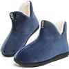 GURGER Pantofole a Stivaletto Uomo Invernali Chiuse Peluche Calde Donna Alte Pantofole da Casa Collo, Blu Navy 46 47