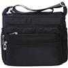 NOTAG Borsa a Tracolla da Donna, Multitasche Borsa a Spalla Impermeabile Nylon Crossbody Bag (S, nero)