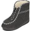 BAWAL Pantofole Isolate Donna Uomo Scarpe in Feltro con Lana Stivaletti Unisex da Casa Caldo Inverno 36-46 EU (Grigio/nero, 43)