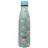 NERTHUS Fih 775-Thermos a Doppia Parete, Motivo Fiori Piccoli, Acciaio Inox, Senza BPA, 18/8, Verde, 500 ML