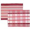Soleil d'Ocre 712026 paella Quantità di 2 Canovaccio Jacquard cotone Rosa 50 X 70 cm
