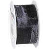 PRÄSENT C.E. PATTBERG SHEER Nastro organza color nero, nastro chiffon per pacchi regalo, lungh. 25 m, largh. 40 mm, nastro largo per incartare regali, decorare, bricolage, nastri decorativi tessuto