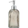 WENKO Dispenser sapone Vetro quadrato marrone - Dispenser sapone liquido Capacità: 0.52 l, Vetro, 7.5 x 19 x 7.5 cm, Marrone