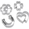 Westmark 31932260 Set stampi per Biscotti Felicità e Amore, Acciaio Inossidabile, Argento, 22.5 x 13 x 2.6 cm, 4 unità