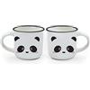 Legami - Espresso For Two, 2 Tazzine da Caffè in Porcellana New Bone China, Capacità 50 ml, Tema Panda, Lavabili in Lavastoviglie, Utilizzabili nel microonde