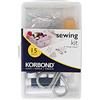 KORBOND KD12654 Kit da Cucito in Valigetta in PVC, 15 Pezzi, Multicolore