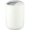 Wenko Portarifiuti con coperchio basculante Brasil S bianco - infrangibile Capacità: 2 l, TPE, 14 x 21 x 14 cm, Bianco
