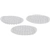 InterDesign iDesign Portasapone, Piccolo porta sapone bagno ovale in plastica, Set da 3 porta saponetta con elementi in rilievo, trasparente