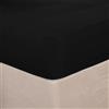 Brentfords Luxury Lenzuolo con angoli in microfibra, singolo, colore: nero