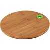 axentia Tagliere rotondo cucina in legno massiccio di bambù, vassoio portata con anello in silicone, Ø ca. 25 cm, altezza ca. 1 cm, colore legno/verde