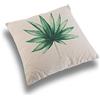 Versa 21350080 Cuscino Quadrato con Immagine Foglia, Poliestere, Verde/Bianco, 45x15x45 cm