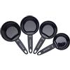 KC BLUE KitchenCraft Set di 4 Cucchiai Dosatori Magnetici Impilabili in Plastica con Misurazione in Cup (Tazze) - Nero
