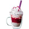 Nerthus FIH 660 - Tazza a doppia parete con manico 350 ml, Tazze da caffè resistenti al calore, a doppia parete in vetro borosilicato adeguato per caffè, tè, dessert