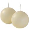 Cereria Di Giorgio - 6 Candele Sfera - Ø 6 cm - Avorio