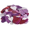 Rayher 30229000 Gommapiuma cuori glitter, 2+3cm ø, adesivo, bus.blis. 100pezzi