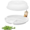 Westmark Set per Microonde , 2 Pezzi, Piatto e Coperchio, ø 25 cm Ciascuno, Plastica, Bianco/Trasparente, 224022E6