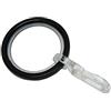Gardinia 31035 Anello per Tende con Inserti Scorrevoli, Metallo, Nero, 20 x 4 mm, Confezione da 10 unità