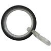 Gardinia Anelli per Tende Elba, 10 Pezzi, incl. Inserto Scorrevole e Ganci Pieghevoli, Ø 29/38 mm, Spessore 3,5 mm, Metallo, Grigio Pietra