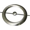 Gardinia Anello Decorativo Inox con Asta e calamita, 18 cm, Steel, Acciaio Inossidabile