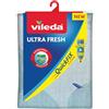 Vileda Ultra Fresh Copriasse Da Stiro Universale, In Cotone, Trattamento antibatterico, Con Fermacorda, Grigio/Azzurro, 139 X 50 X 0.3 Cm