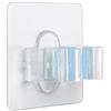 TATAY 1041000 - Supporto per scope da parete QuickFix per lavanderia, cucina, ecc., gancio con adesivo a micro-ventose, portata fino a 5 kg, riutilizzabile, traslucido, taglia unica