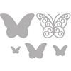 Rayher 59229000 Set Fustelle Farfalle Graziose da 5 Pezzi in Misure Diverse, 1,3-4,5cm Fai da Te Stencil Decorazioni Acciaio Lunga Durata