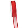 Präsent Marseille - Nastro in organza con bordi in raso, 25 mm, 25 m, colore: Rosso