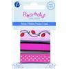 Récréatys 4425 10 5 3 - Nastri Assortiti in Cotone su Supporto di Carta, Colore: Fucsia, 1 m