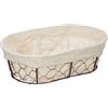 Delys-By-Verceral Delys 513381 Cestino per Il Pane in Metallo. Borsa di Lino. Dimensioni: 27,5x16,5 cm. Utilizzato Anche Come Cesto di Frutta. Portapane.